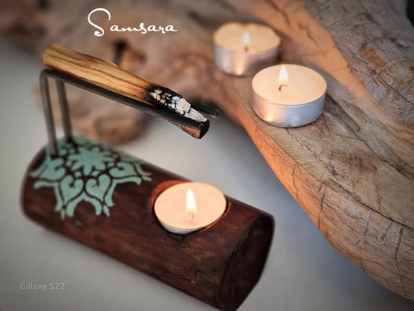 quemador palo santo con dibujo mandala